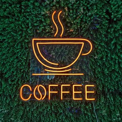 Groenovatie LED Neon Verlichting Bord "Coffee", Incl. Adapter, 70x57cm, Extra Warm Wit