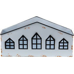 Clayre & Eef Theelichthouder Huis Wit Metaal