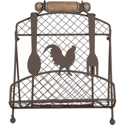 Clayre & Eef Kookboekstandaard 23x21x31 cm Bruin Metaal