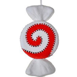 Clayre & Eef Kersthanger Snoep 33x18x4 cm Rood Wit Synthetisch