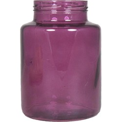 Bloemenvaas - paars/transparant glas - H20 x D14.5 cm - Vazen
