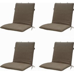 Madison -  Stapelstoelkussen Taupe canvas eco+ - Ca. 97x49 cm - Set van 4