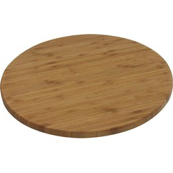 FSC® Houten Bamboe Draaiplaat / Draaiplateau | Diameter 35 Cm. | Roterende / Draaibare Plaat | Roterende serveerbord | Draaiende plank voor Kaas, Taart of andere Hapjes | Afm. 35 x 35 x 3 Cm.