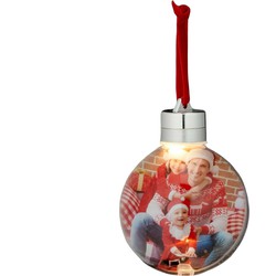 Cepewa Kerstballen - 1 stuk - DIY - foto/fotolijs - 8 cm - met verlichting - Kerstbal