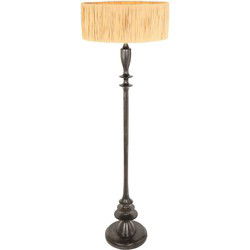 Anne Lighting - vloerlamp - Bois - zwart - gras hout - Ø 50cm - E27 - 3775ZW