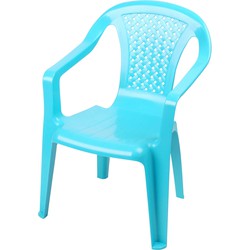 Sunnydays Kinderstoel - blauw - kunststof - buiten/binnen - L37 x B35 x H52 cm - tuinstoelen - Kinderstoelen