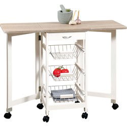 Keukentrolley op Wielen met Uitbreidbare bladen - 97x37x76 cm