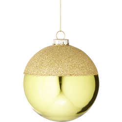 Decoratieve kerstbal in tweekleurig goudglas D10