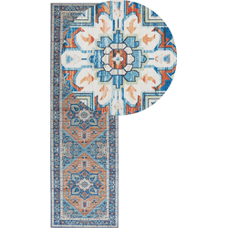 RITAPURAM - Laagpolig vloerkleed - Blauw - 60 x 200 cm - Polyester