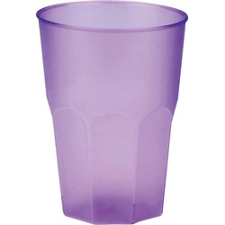 Santex drinkglazen frosted - lila paarsA - 6xA - 420 ml - onbreekbaar kunststof - Cocktailglazen - Drinkglazen