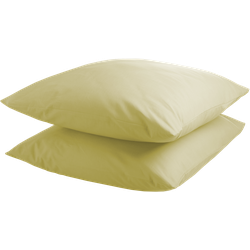 DoubleDry Kussensloop 2 stuks - 100% natuurlijk katoen - 2x 60x70 - licht geel