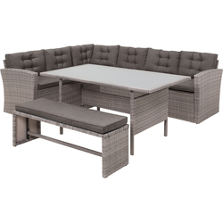 VITERBO - Loungeset voor 8 - Lichtgrijs - PE rotan