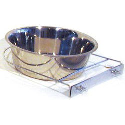 RVS HONDENBAK MET SCHROEFHOUDER 21 CM