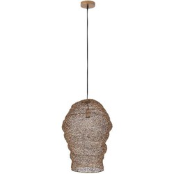 PTMD Hanglamp Miko - 42x42x60 cm - Ijzer - Messing