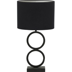 Tafellamp Stelios/Velours Ovaal - Zwart/Zwart - Ø15x62cm