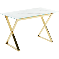 ATTICA - Eettafel - Marmer-look - Veiligheidsglas