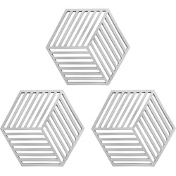 Krumble Pannenonderzetter Hexagon - Grijs - Set van 3