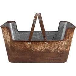 Clayre & Eef Planthouder  45x28x23 cm Bruin Ijzer Rechthoek Bloempot binnen