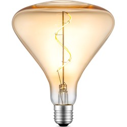 Edison Vintage LED filament lichtbron Flex - Amber - Spiraal - Retro LED lamp - 14/14/16cm - geschikt voor E27 fitting - Dimbaar - 3W 180lm 2700K - warm wit licht