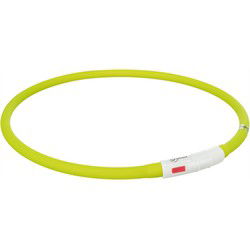 TRIXIE HALSBAND HOND USB FLASH LIGHT LICHTGEVEND OPLAADBAAR GROEN 70 CM