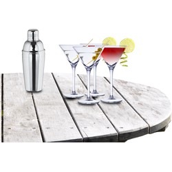 Cocktailshaker set met 4x stuks Martini cocktailglazen 220 ml - Cocktailglazen