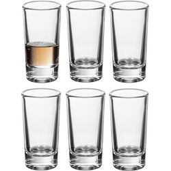 Alessandro Shotglaasjes Alto - 6 stuks - glas - 40 ml- hoog borrelglas - Shotglazen