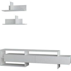 TV-meubel met 2 deuren en 2 muurplanken L180 cm - Gara