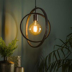 Hanglamp Industrieel Otan 1-lichts Open Zwart