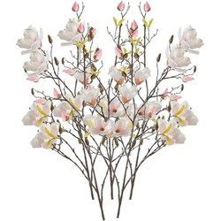 5x Creme Magnolia kunstbloem 105 cm - Kunstbloemen