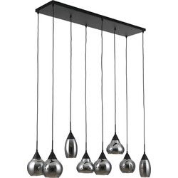 Hanglamp 8-Lichts - Smoke Glass - Industrieel - Lamp Daina