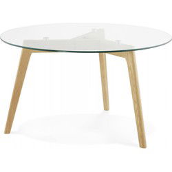GLAZY ronde woonkamer salontafel 90x90x45 cm Transparant