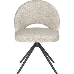 Eetkamerstoel Mick Off-White Metalen Swivel - Giga Meubel