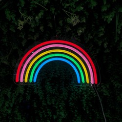Groenovatie LED Neon Bord "Regenboog", Incl. Adapter, 30x17cm, Multicolor