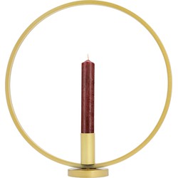 QUVIO Kandelaar - Rond - 29 cm - Metaal - Goud