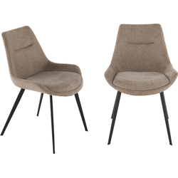 Set van 2 stoelen in taupekleurige stof L62 cm - COLOMBE