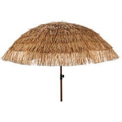 4goodz Raffia Parasol  ⌀ 200 cm - Strandparasol met opbergtas - Bruin