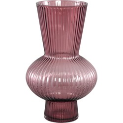PTMD Anouk Purple solid glass vase ribbed round taps