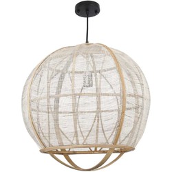 Mica Decorations Pella Ronde Hanglamp - H50xØ50,5 cm - Linnen - Beige