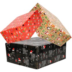 3x Rollen Kerst inpakpapier/cadeaupapier 2,5 x 0,7 meter - Cadeaupapier