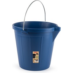 Plasticforte schoonmaakemmer/huishoudemmer - 12 liter - blauw - 31 x 31 cm - Kunststof - Emmers