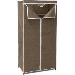 Mobiele opvouwbare kledingkast bruin 75 x 46 x 160 cm - Campingkledingkasten