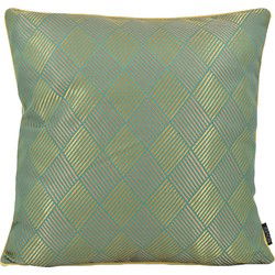 Sierkussen Luxury Checker Green | 45 x 45 cm | Jacquard / Polyester
