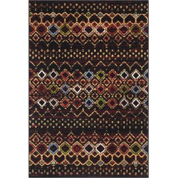 Safavieh Boho Chic Indoor Woven Area Rug, Amsterdam Collection, AMS108, in Black & Multi, 91 X 152 cm