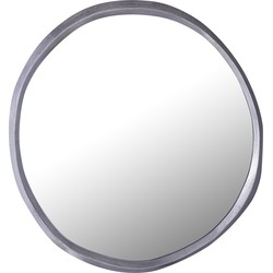 PTMD Limera Black alu round mirror irregular border S
