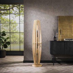 Vloerlamp Naturel Mangohout - 3-Lichts - 145x28x28cm