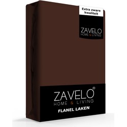 Zavelo Flanel Laken Bruin-Lits-jumeaux (240x300 cm)