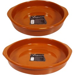 Set van 2x stuks tapas borden/ovenschalen Alicante met handvatten 32 en 26 cm - Snack en tapasschalen