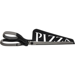 Pizzaschaar met schep 30 cm zwart - Pizzasnijders