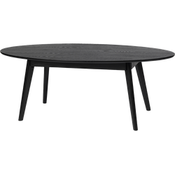 Yumi ovale houten salontafel zwart - 130 x 65 cm