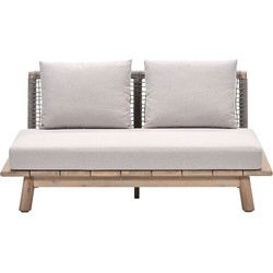 Lunar tweezitsbank - acaciahout met white wash - taupe - grey sand